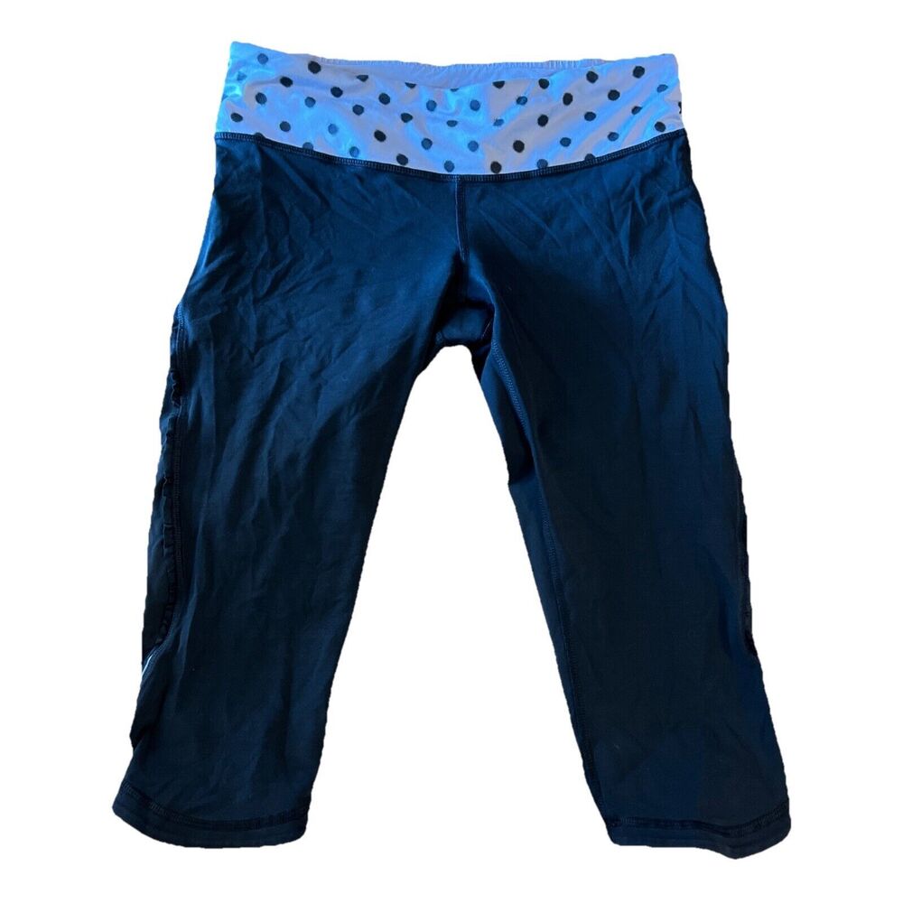 Lululemon Run Fast Free Crop Tight Legging Black Purple High Noon Lilac Dot 6